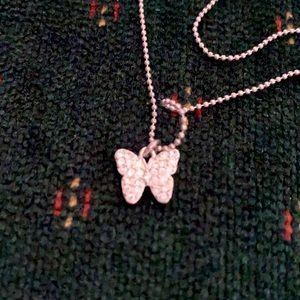 Little Bit Cut Crystals 16-19”Butterfly Necklace